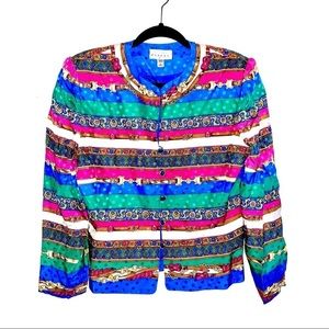 Adrianna Papell Multicolor Striped Blazer